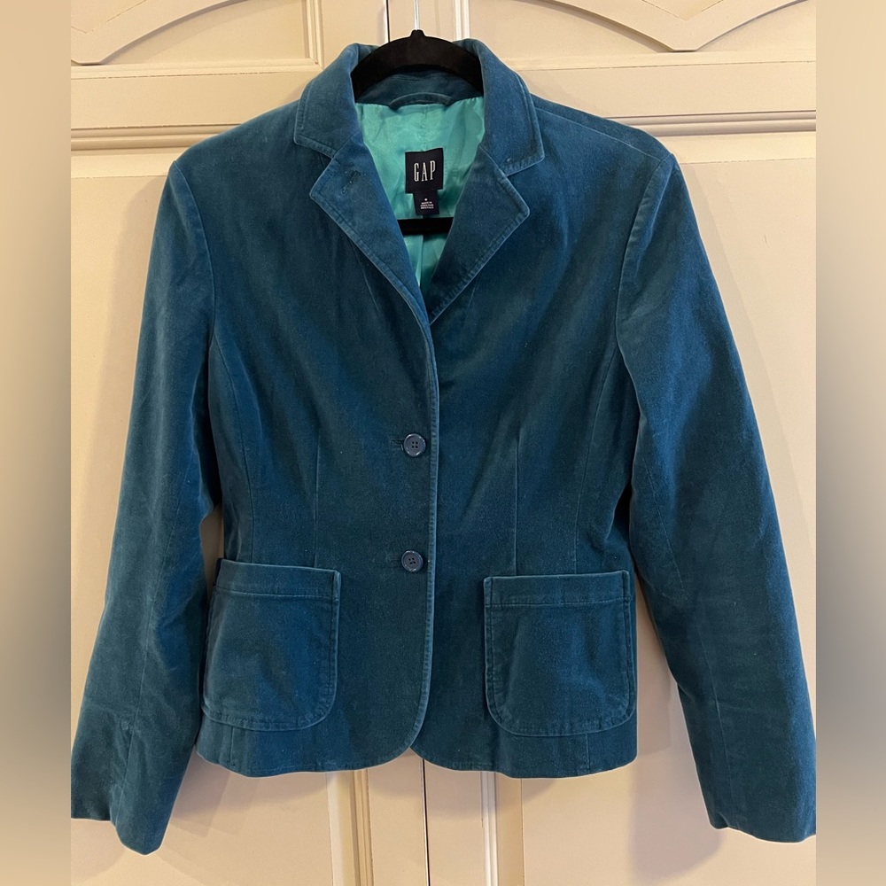 Gap. Teal velvet Jacket